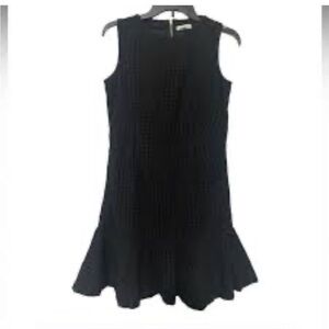 NWT NEW YOU & CO Elegant Black Sleeveless eyelet Dress back zipper flared SZ:10